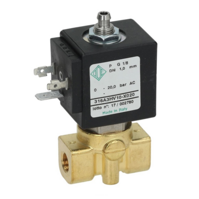 Electroválvula 3 vías 1/8" 220v