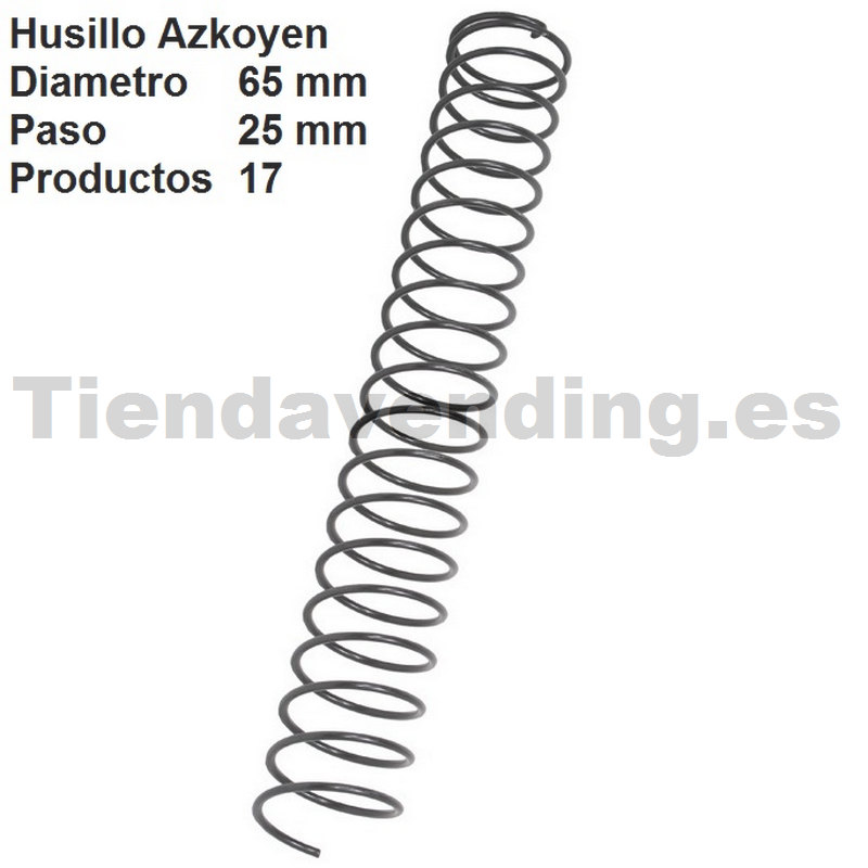 Husillo ø 65 paso 25 negro giro derecha snack Azkoyen