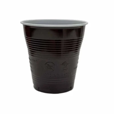 Vaso plástico bicolor marrón 166cc RT Aristea