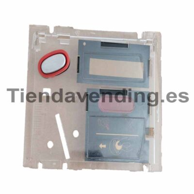 Conjunto panel display, tecla recuperación, rótulo monedas, rótulo display Palma Azkoyen (recuperado)