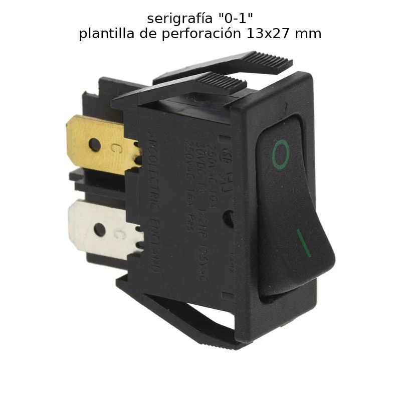 Interruptor bipolar negro 16A 250V Saeco