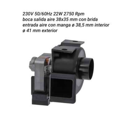 Ventilador CAP-05B-002 230V 50/60 Hz 22W 2750 Rpm extractor de gases Bianchi