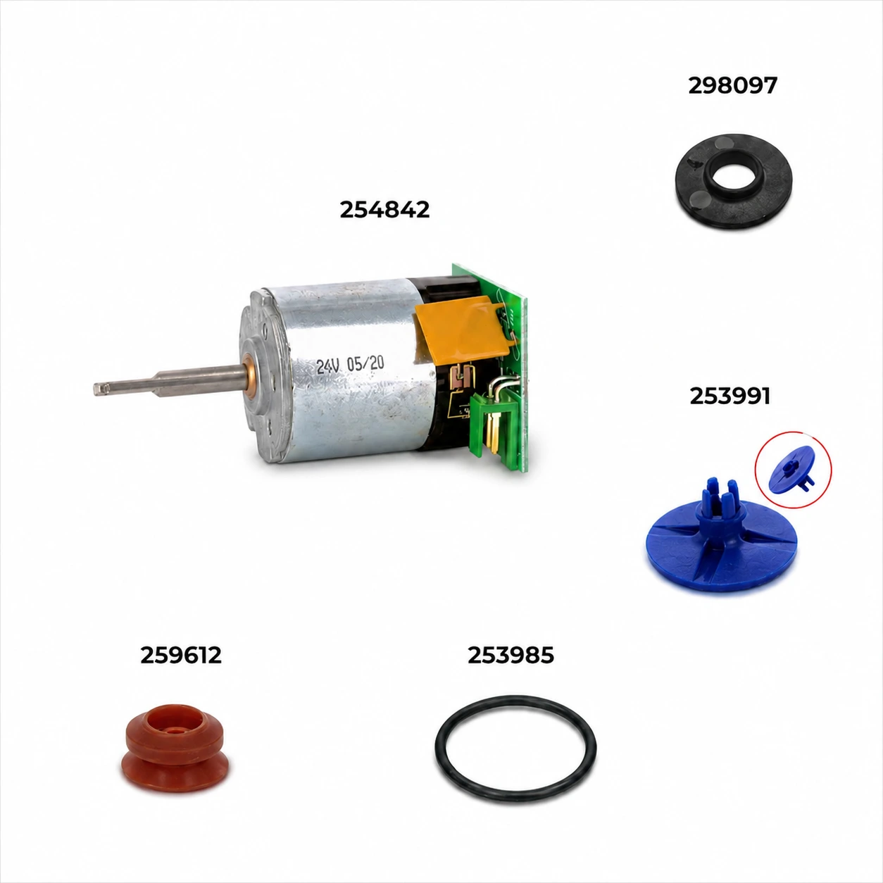 Kit motor batidor Necta 24v (Con placa electrónica)