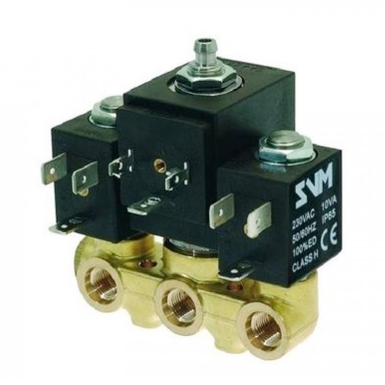 Conjunto electroválvulas 2+3+2 vías 230v Colibrí Necta