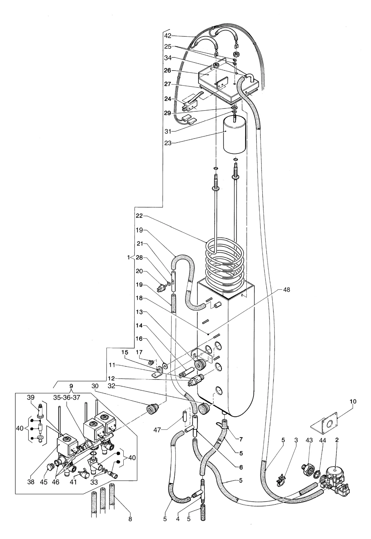 Despiece Brio 200 Zanussi – 11 - Circuito idráulico Instant