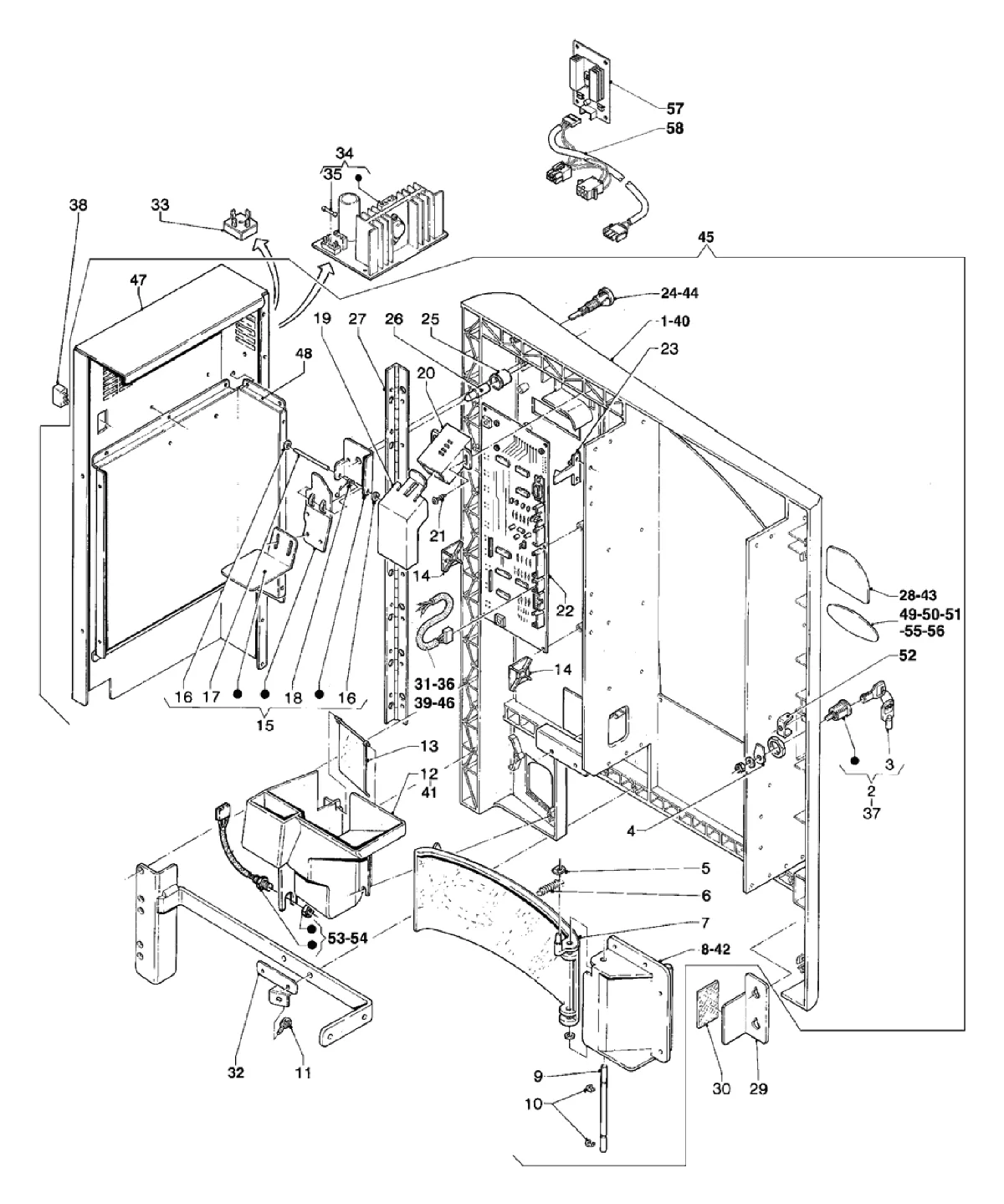 Despiece Brio 200 Zanussi – 2 - Puerta, lado interno