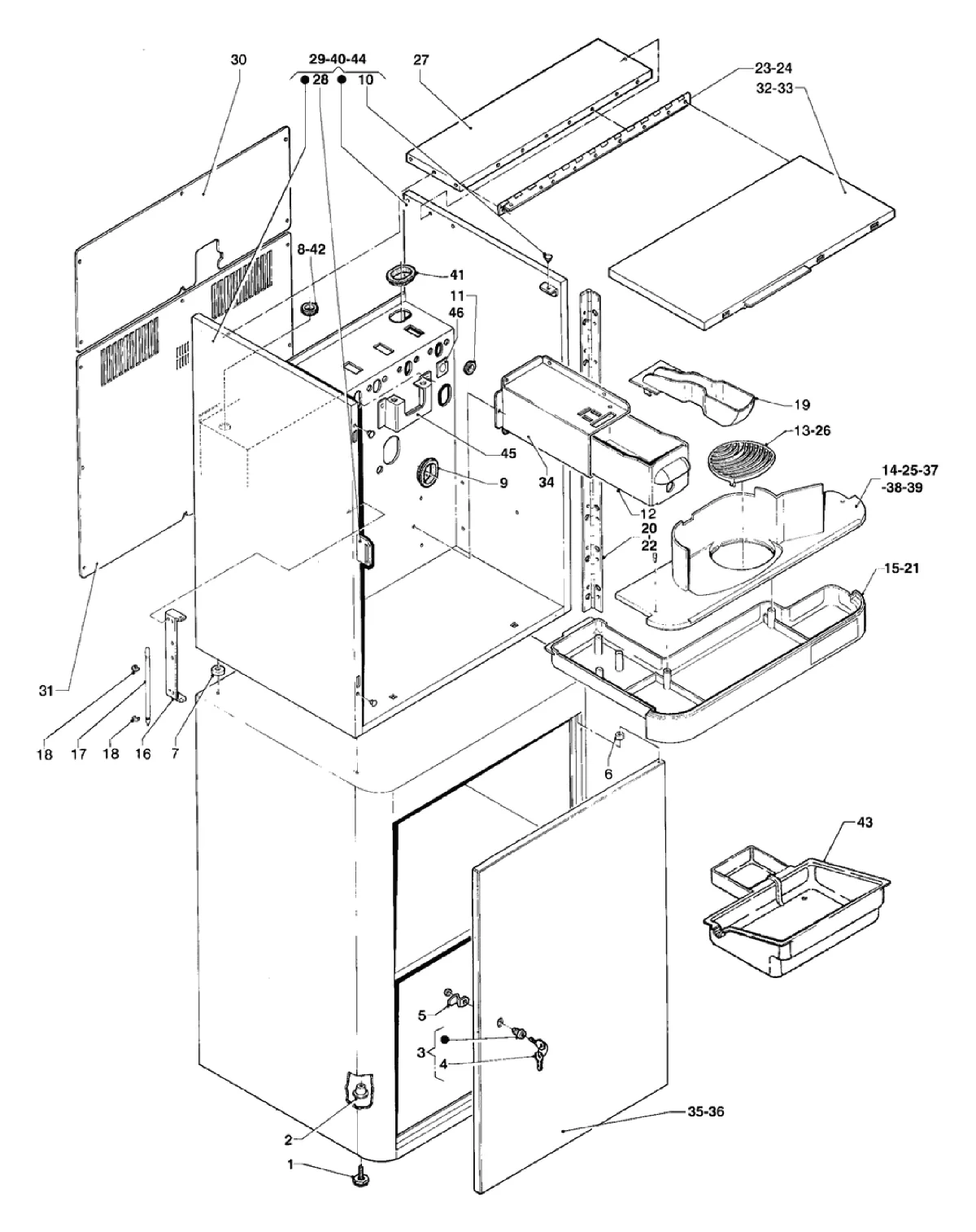 Despiece Brio 200 Zanussi – 3 - Mueble completo