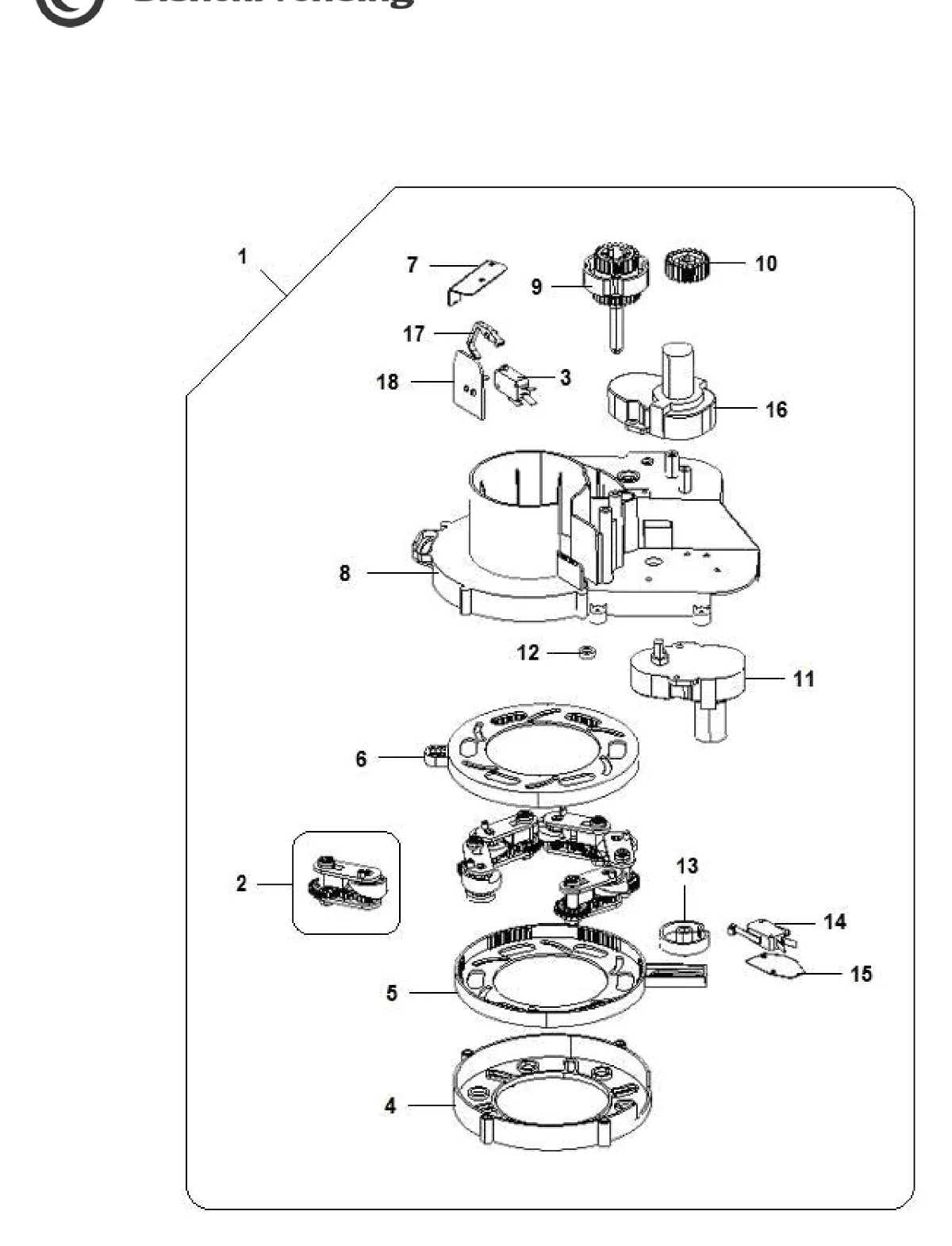 Despiece LEI 200 Bianchi – ASSEMBLY BODY CUP DISPENSER (704)