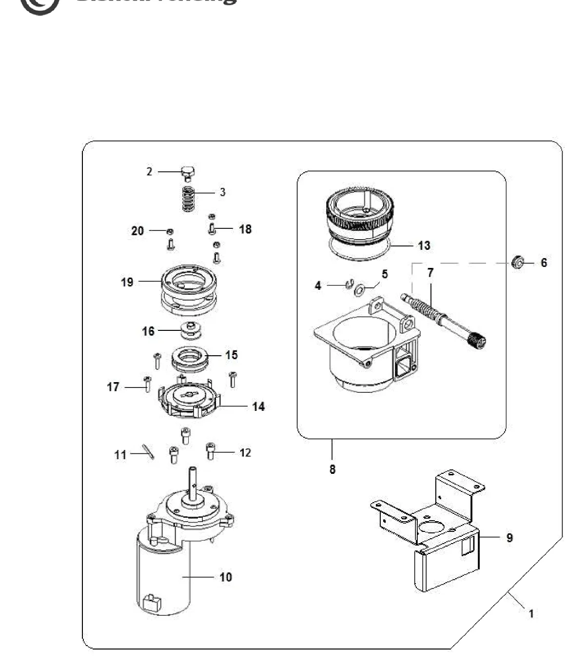 Despiece LEI 200 Bianchi – GRINDER ASSEMBLY (1355)